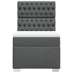 vidaXL Sommier à lattes de lit et matelas Gris foncé 90x190 cm Tissu