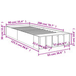vidaXL Cadre de lit sans matelas chêne sonoma 90x200 cm