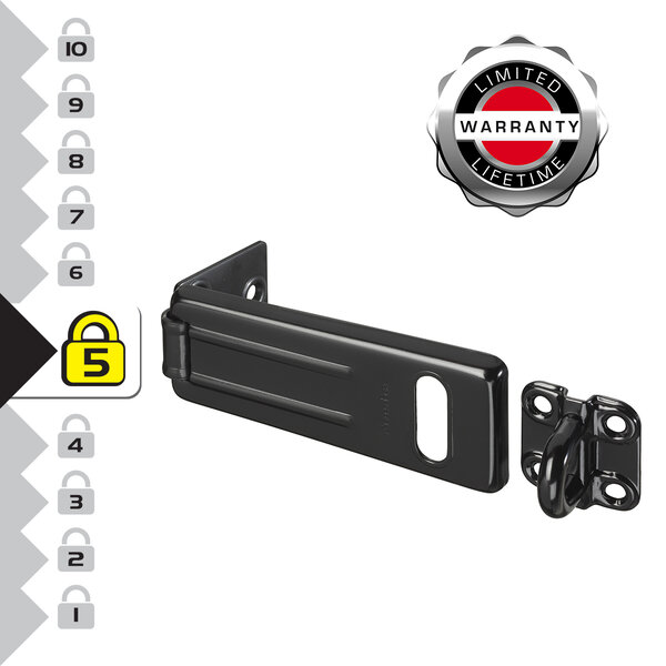 704EURDBLK Moraillon pour Verrouillage de Porte Extérieure  11 x 4 4 cm  Noir