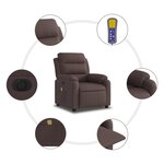 vidaXL Fauteuil de massage inclinable électrique Marron foncé Tissu
