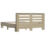 vidaXL Cadre de lit chêne sonoma 150x200 cm bois d'ingénierie et métal