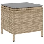Ensemble de salle à manger de jardin 3 pièces avec coussins beige en poly rattan et acacia