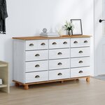 vidaXL Commode "ASKIM" Blanche 79x40x133.5 cm en bois massif de pin