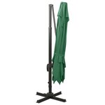vidaXL Parasol de jardin en porte-à-faux avec double toit vert