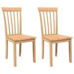 vidaXL Chaises à manger 2 Pièces bois massif naturel caoutchouc