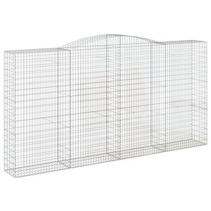 vidaXL Panier de gabions arqué 400x50x200/220 cm Fer galvanisé