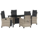 vidaXL Ensemble de 5 pièces de jardin Gris clair  rattan synthétique