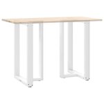 vidaXL Pieds de table de bar en T  2 pièces  blanc  60 x 35 x (90-91) cm  acier