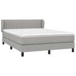 vidaXL Sommier à lattes de lit avec matelas Gris clair 140x200cm Tissu