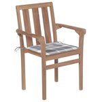 vidaXL Chaises de jardin 2 Pièces avec coussins à carreaux gris Teck