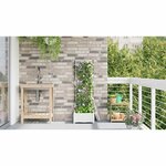 vidaXL Bac à fleurs avec Treillis Blanc 40 x 40 x 125.5 cm PP
