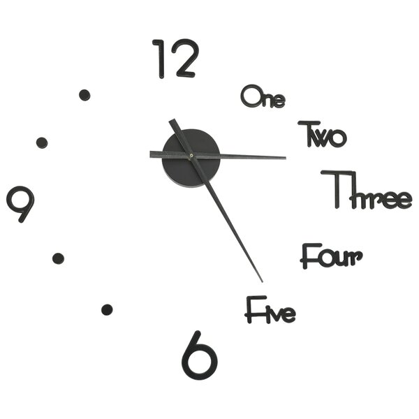 vidaXL Horloge murale 3D Design moderne Noir 100 cm XXL