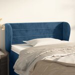 vidaXL Tête de lit avec oreilles Bleu foncé 103x23x78/88 cm Velours