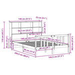vidaXL Lit bibliothèque sans matelas blanc 140x200 cm bois pin massif