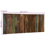 vidaXL Tête de lit multicolore 200 cm bois massif récupération
