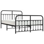 vidaXL Cadre de lit métal sans matelas avec pied de lit noir 150x200cm