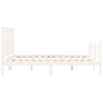 vidaXL Cadre de lit sans matelas blanc bois de pin massif
