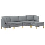 vidaXL Canapé modulaire avec rangement 5 Pièces Gris clair Tissu