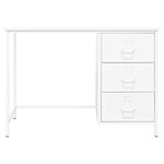 vidaXL Bureau industriel avec tiroirs Blanc 105x52x75 cm Acier