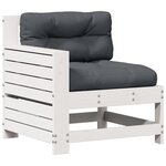 vidaXL Salon de jardin 4 Pièces avec coussins blanc bois de pin massif