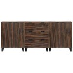 vidaXL Ensemble de mobilier de salle de bain avec tiroir 3 Pièces Marron