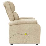 vidaXL Fauteuil de massage Crème Tissu