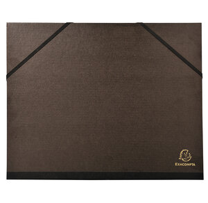 Carton à dessin avec elastiques vergé kraft noir 26x33cm noir EXACOMPTA