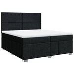 vidaXL Sommier à lattes de lit avec matelas Noir 200x200 cm Tissu