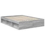 vidaXL Cadre de lit Gris Sonoma 140 x 200 cm Bois de pin massif