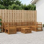 vidaXL Ensemble de canapés d'extérieur 8 Pièces Naturel
