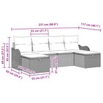 Ensemble de canapé de jardin 6 pièces avec coussins Beige Rotin synthétique