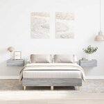 vidaXL Cadre de lit sans matelas sonoma gris 135x190 cm