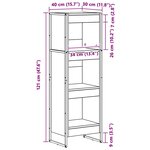 vidaXL Bibliothèque Chêne Fumé 80 x 30 x 155 cm Bois d'ingénierie