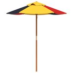 vidaXL Table de pique-nique pour 4 enfants avec parasol rond sapin
