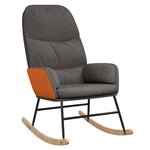 vidaXL Chaise à bascule avec repose-pied Gris foncé Tissu