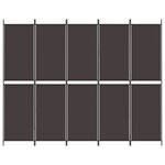 vidaXL Cloison de séparation 5 panneaux Marron 250x200 cm Tissu