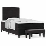 vidaXL Lit à ressorts avec matelas Noir 120 x 190 cm Velours