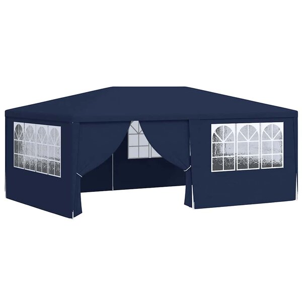 vidaXL Tente de réception avec parois latérales 4x6 m Bleu 90 g/m²