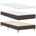 Lit Box Spring vidaXL avec Matelas Marron Foncé 90x200 cm Tissu