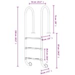 vidaXL Échelle de piscine 54x38x158 cm acier inoxydable 304
