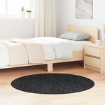 Tapis shaggy vidaXL avec dos en latex Gris foncé ø120 cm