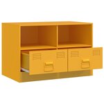 vidaXL Meubles TV 2 Pièces jaune moutarde 67x39x44 cm acier