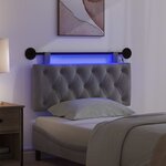 vidaXL Tête de lit suspendue Gris foncé Velours
