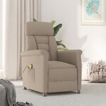 Fauteuil de massage vidaXL en tissu microfibre taupe