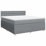 vidaXL Sommier à lattes de lit avec matelas Gris clair 180x200cm Tissu