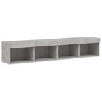 vidaXL Meubles TV avec lumières LED 2 Pièces gris béton 80x30x30 cm