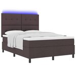 vidaXL Lit à ressorts avec matelas Marron foncé 160 x 200 cm tissu