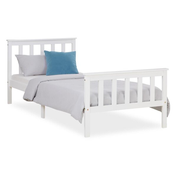 Lit simple bois - blanc 90 x 200