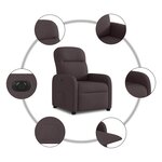 vidaXL Fauteuil inclinable électrique Marron foncé Tissu