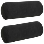 vidaXL Coussins d'accent 2 Pièces Noir Ø 15 x 40 cm
